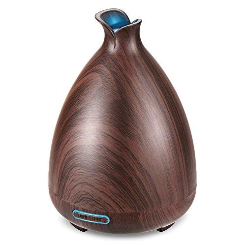 URPOWER Essential Oil Diffuser Wood Grain and LED Lights (130ml)